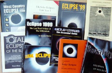 Selection of books about the eclipse